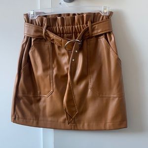 Carmel vegan leather skirt.. belt is removable